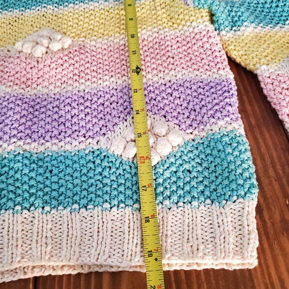 Adrienne Vittadini Pastel Cottagecore Knit Sweater Cotton Textured Long Sleeve S - Picture 6 of 14